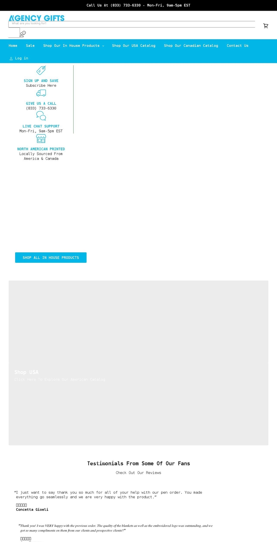 agencygifts.com shopify website screenshot
