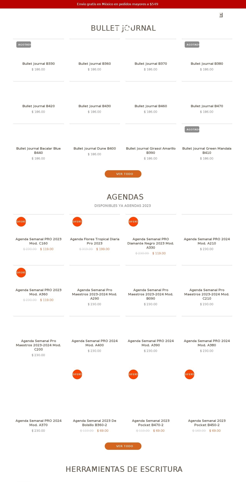 agenda23.store shopify website screenshot