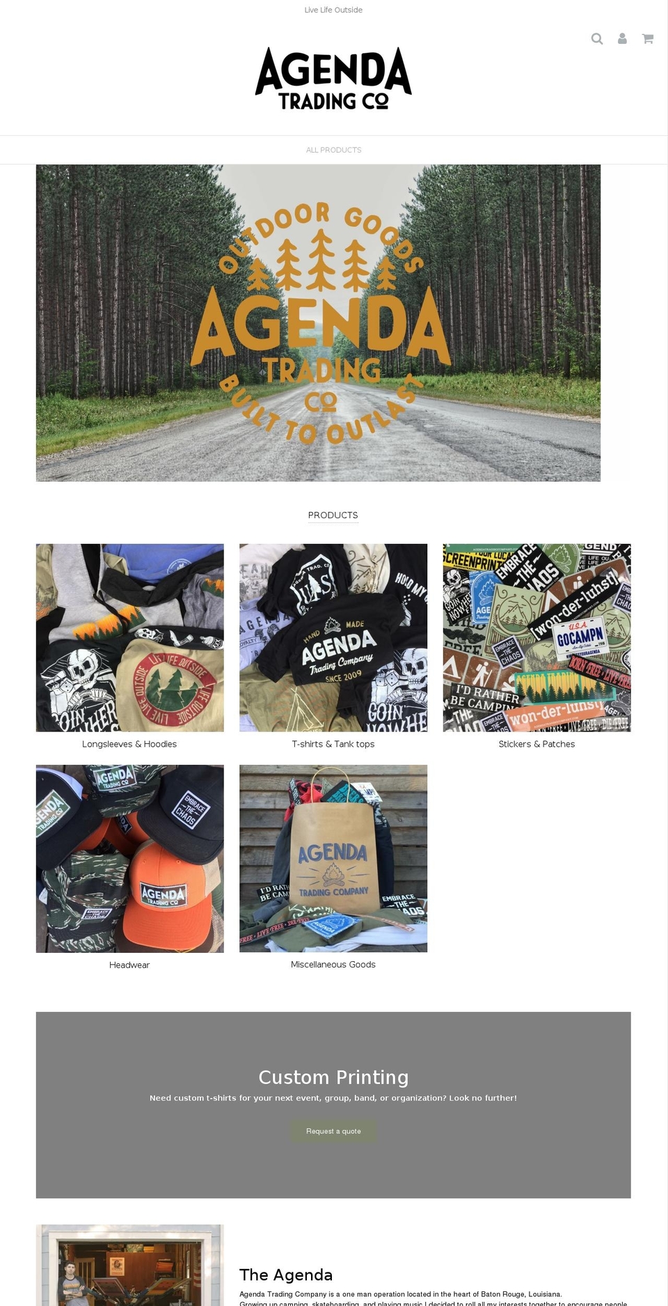 agendaprintworks.com shopify website screenshot