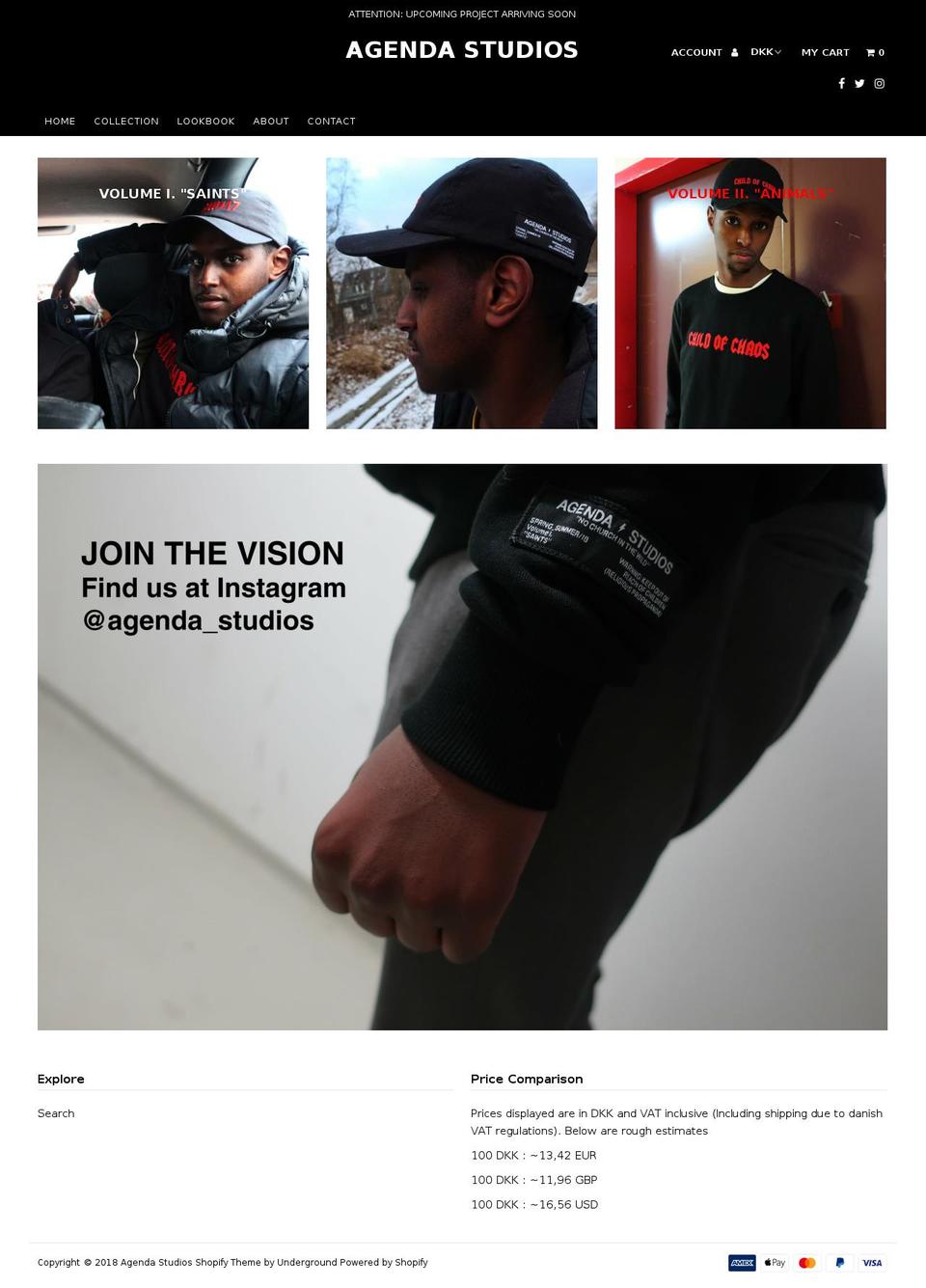agendastudios.com — Shopify storefront screenshot