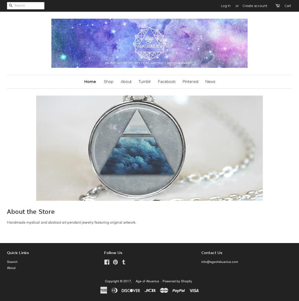 ageofakuarius.com shopify website screenshot