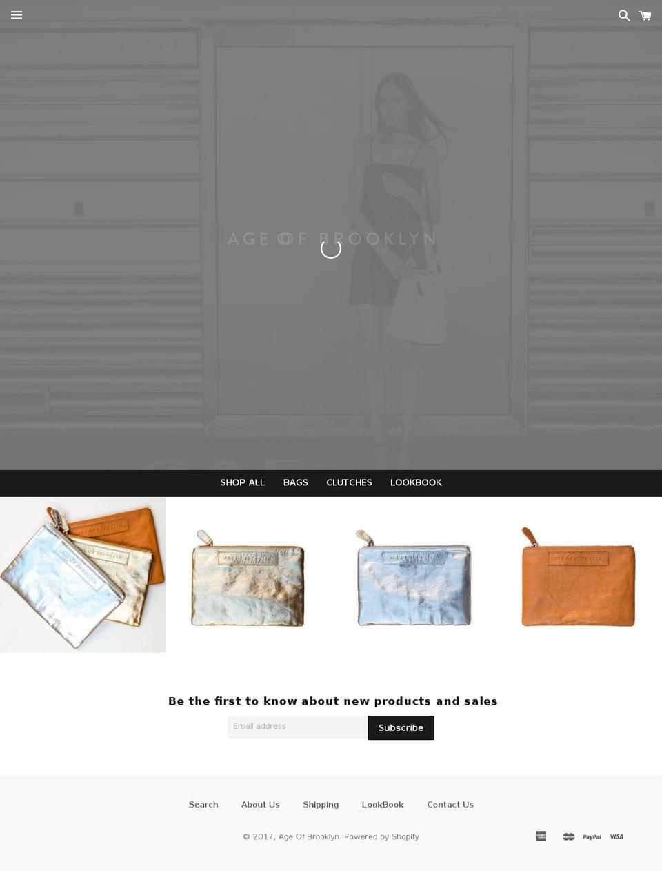 ageofbrooklyn.com shopify website screenshot