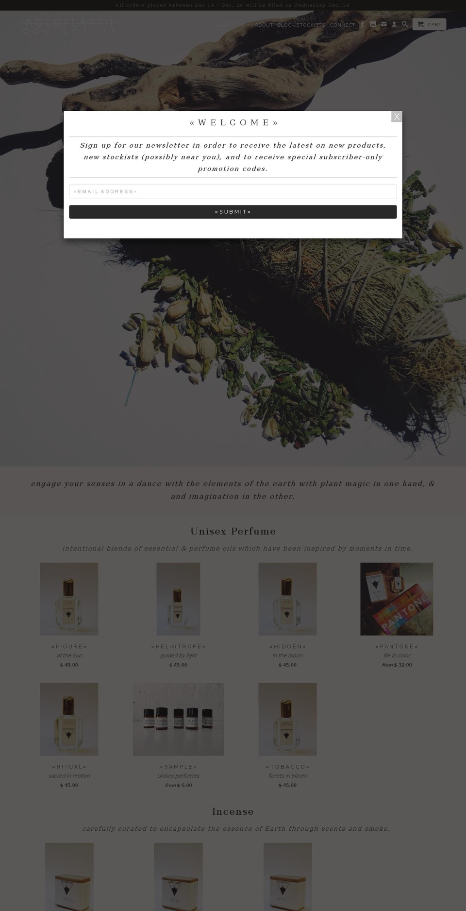 ageofearth.co shopify website screenshot