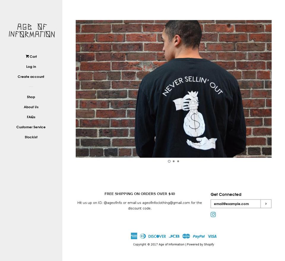 ageofinfo.com shopify website screenshot