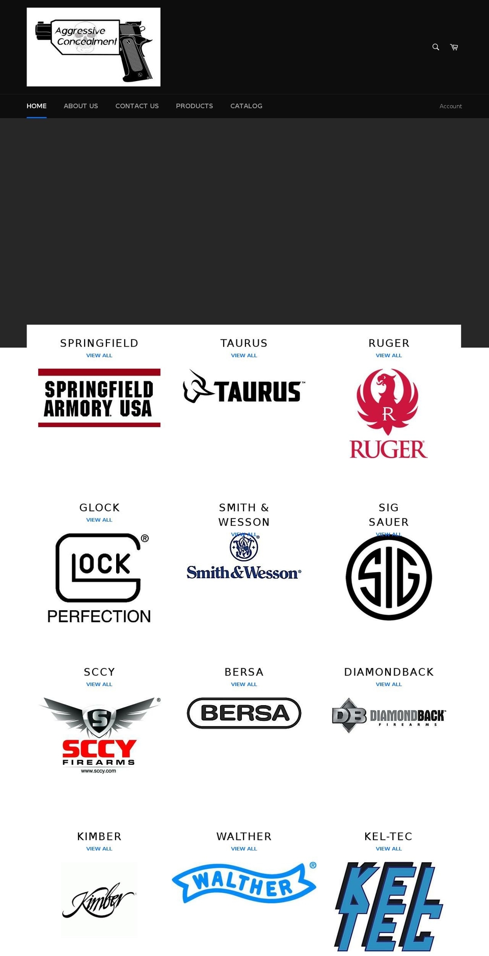 aggressiveconcealment.com shopify website screenshot