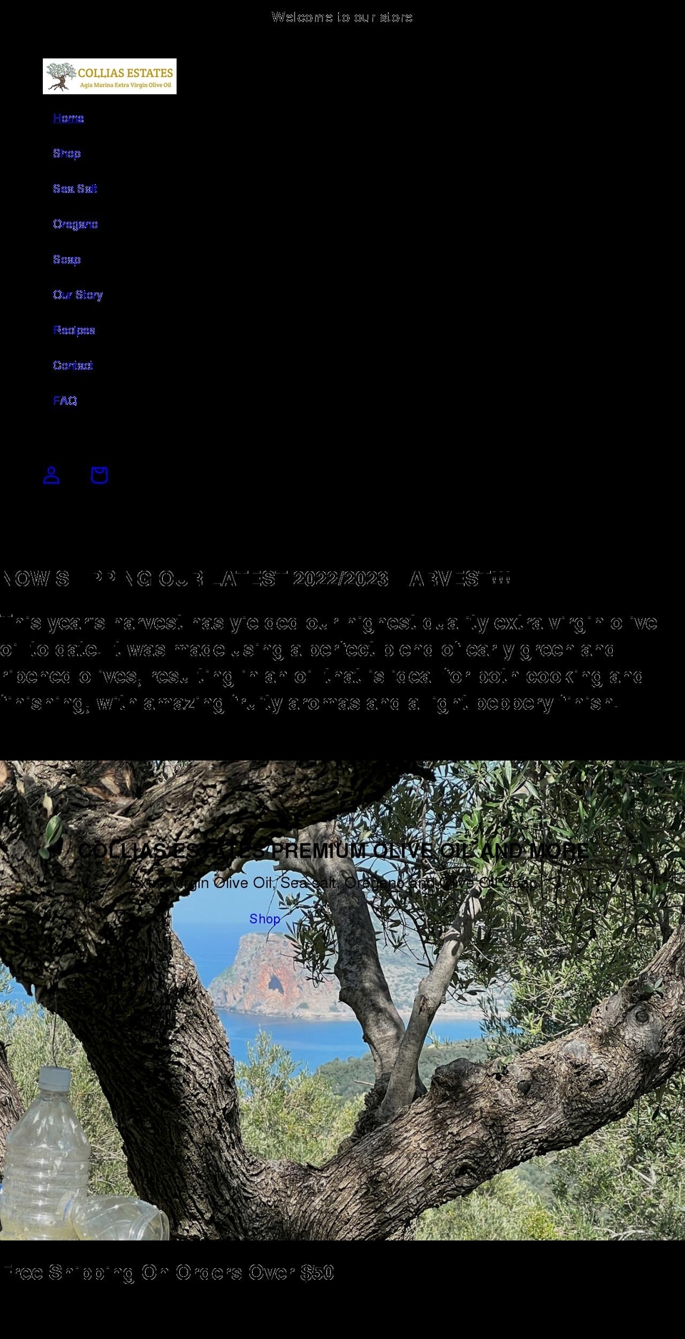 agiamarinaoliveoil.com shopify website screenshot