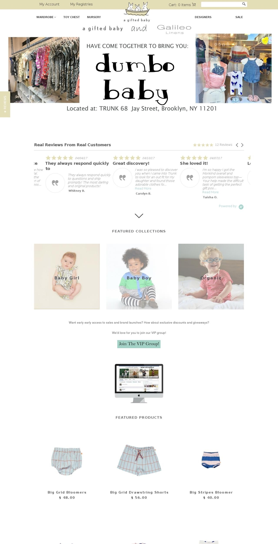 Dev store Shopify theme site example agiftedbaby.org