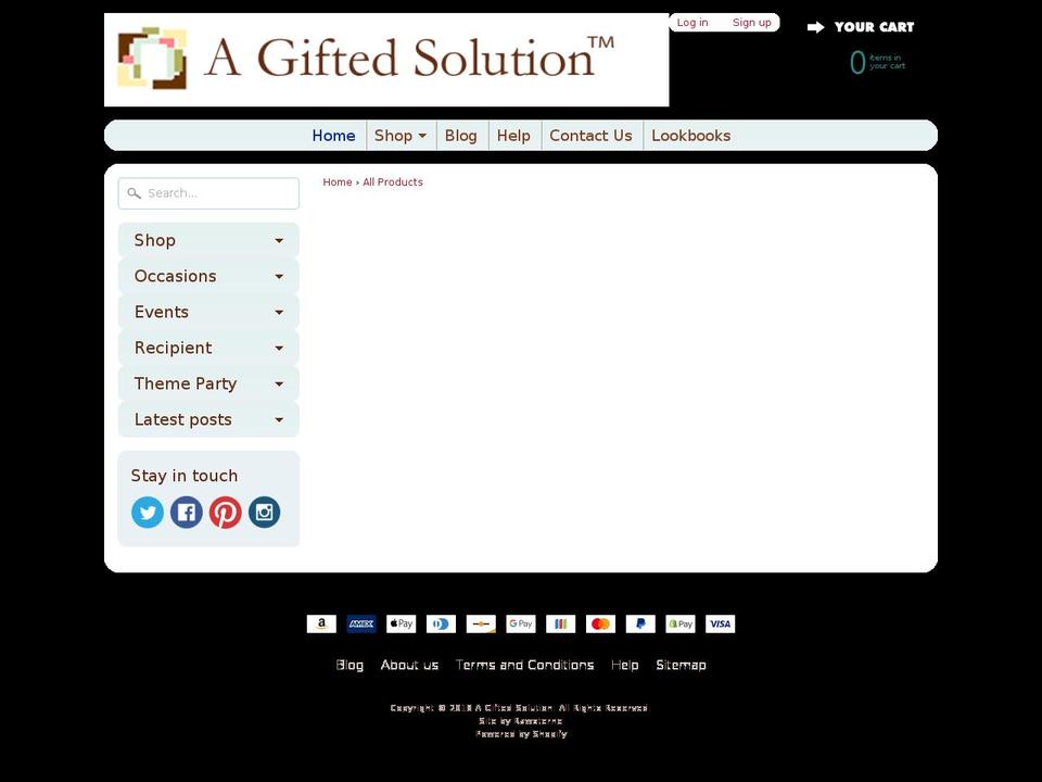 agiftedsolution.com — Shopify storefront screenshot