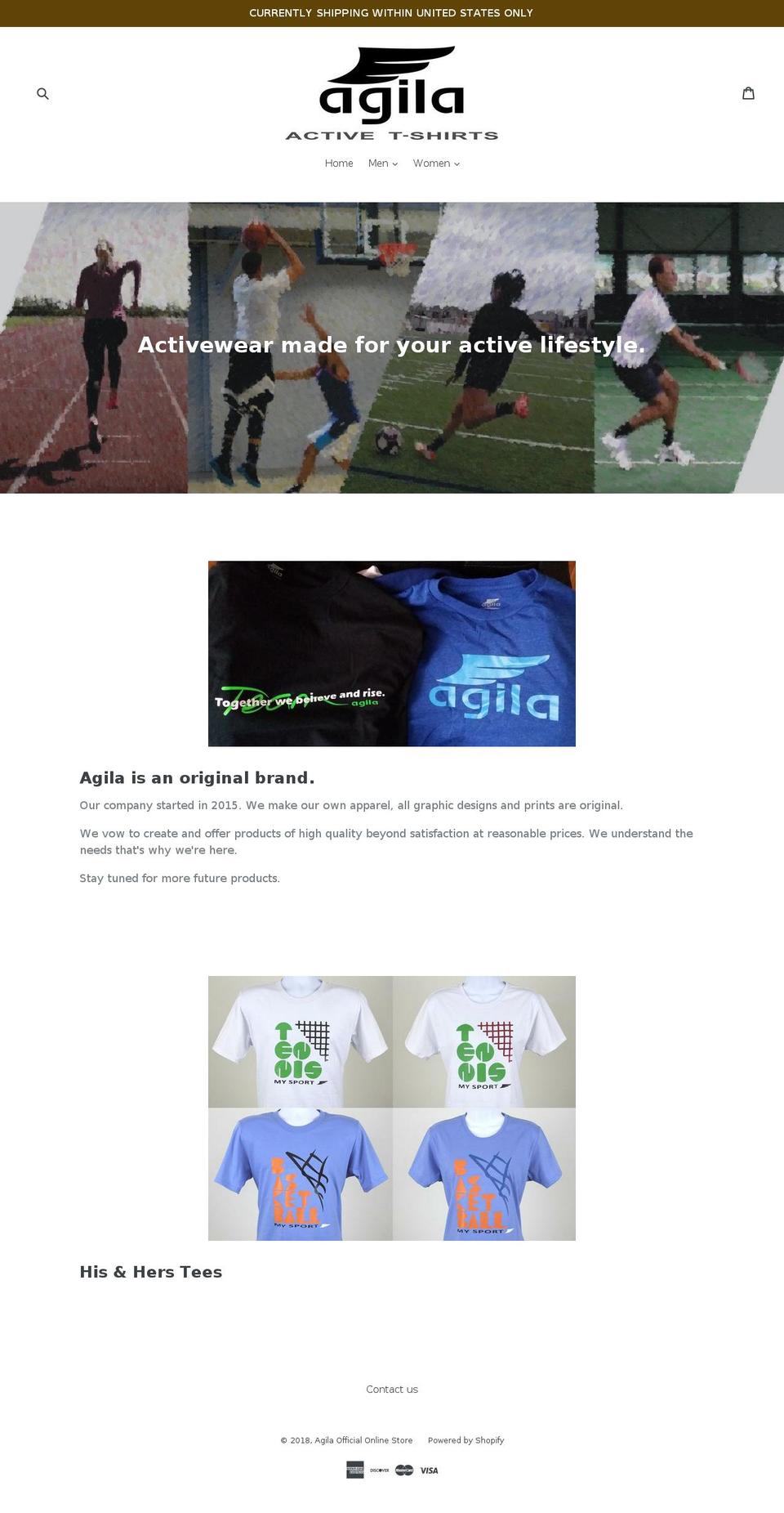 agilaonline.com — Shopify storefront screenshot
