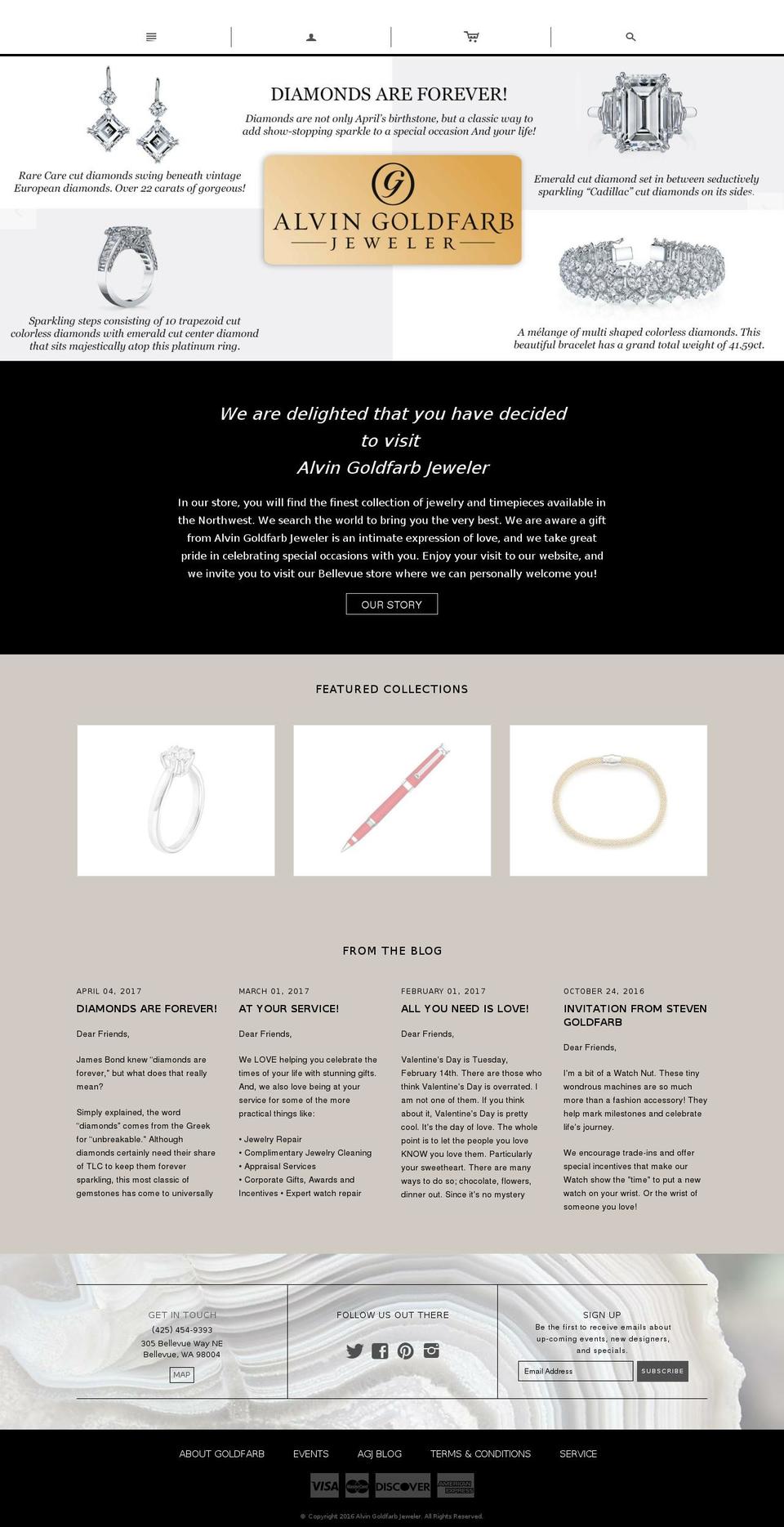 agjewlers.com shopify website screenshot