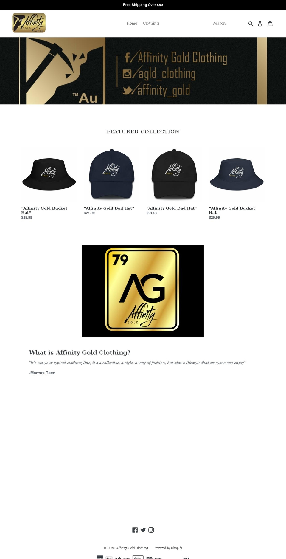 agldclothing.com — Shopify storefront screenshot