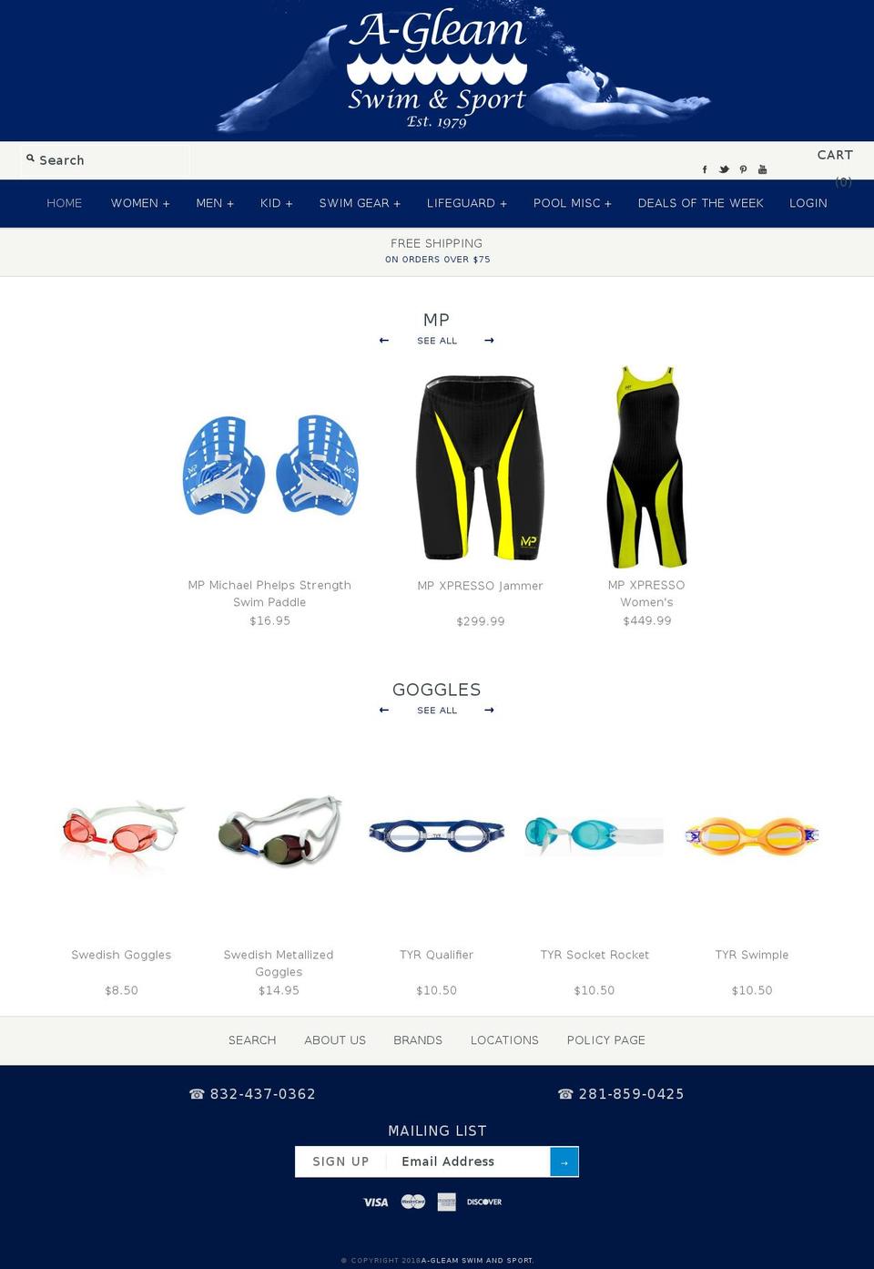 agleamswimwear.com shopify website screenshot