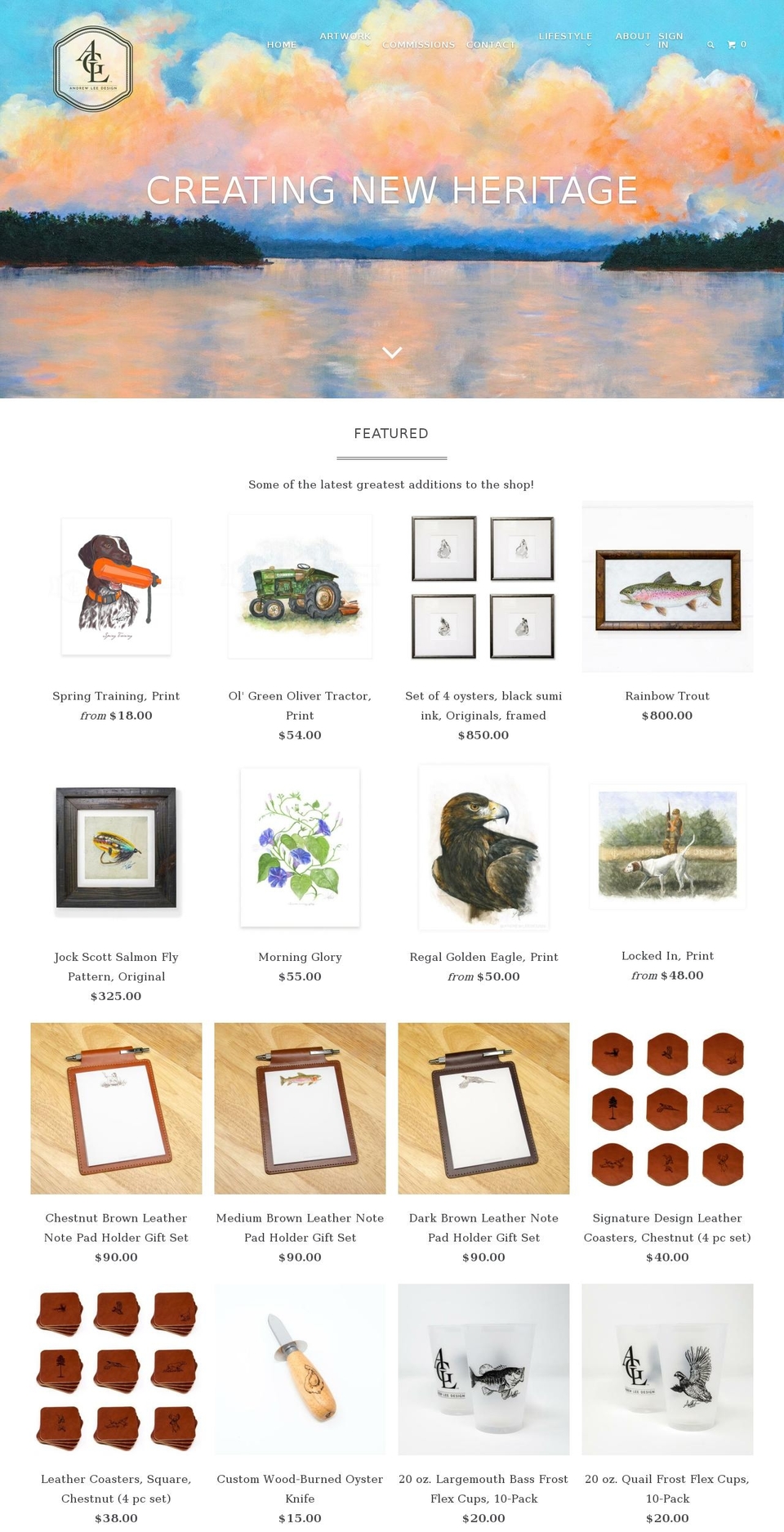 agleedesign.com — Shopify storefront screenshot