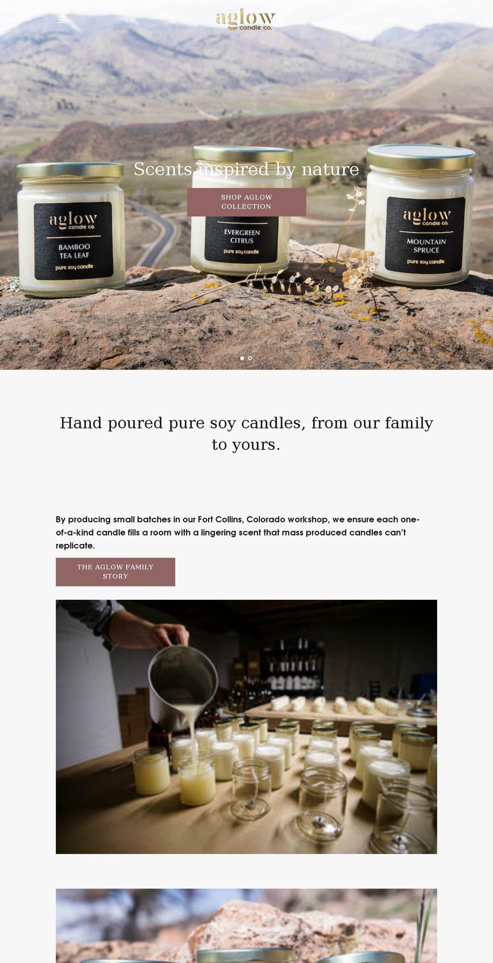 aglowcandleco.com shopify website screenshot