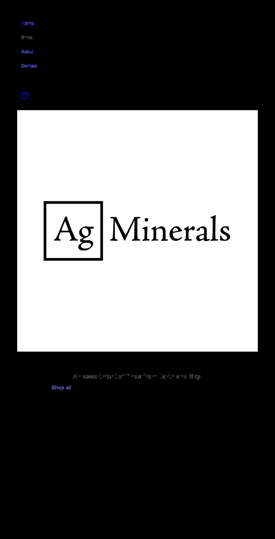 agminerals.net shopify website screenshot