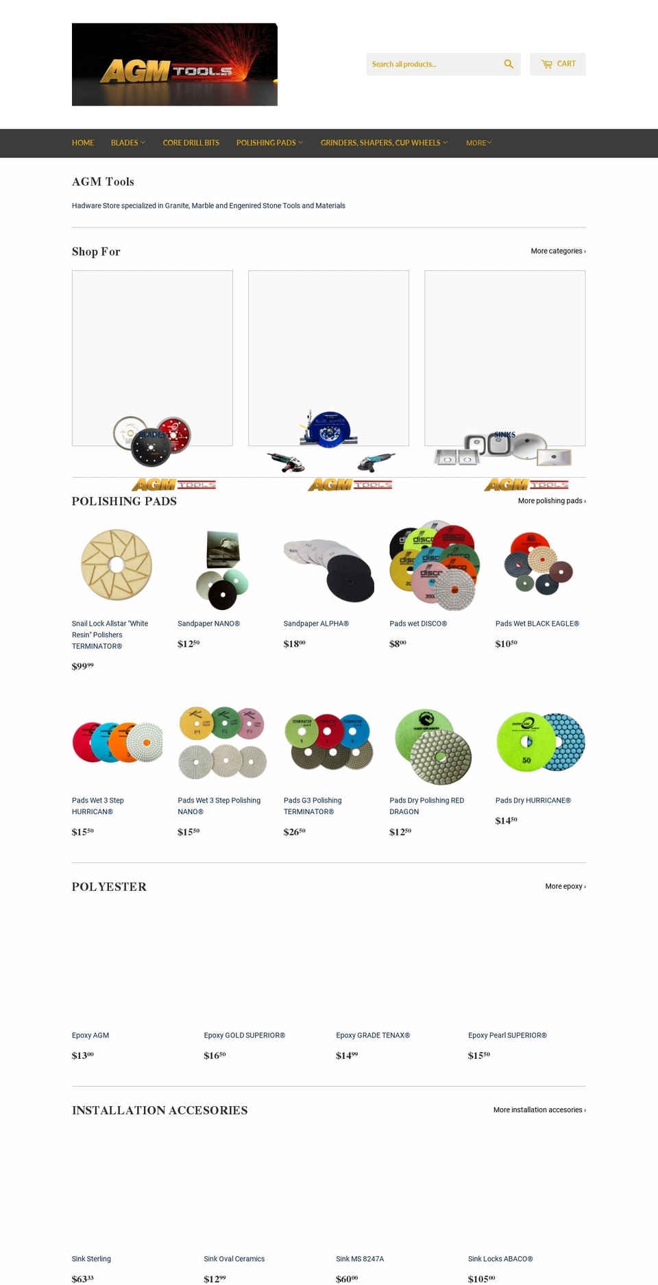 agmtools.com shopify website screenshot