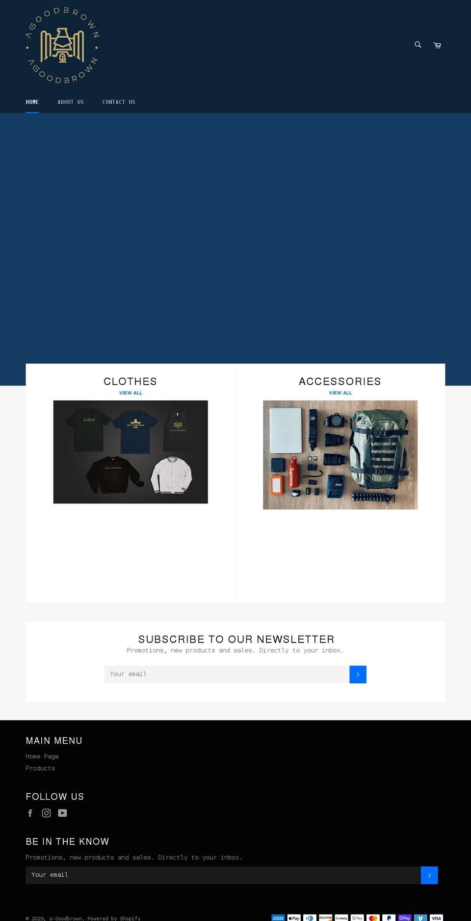 agoodbrown.com shopify website screenshot