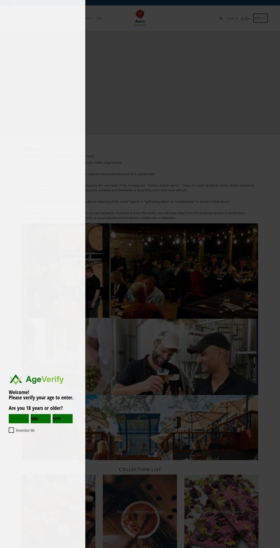 agoragourmet.community shopify website screenshot