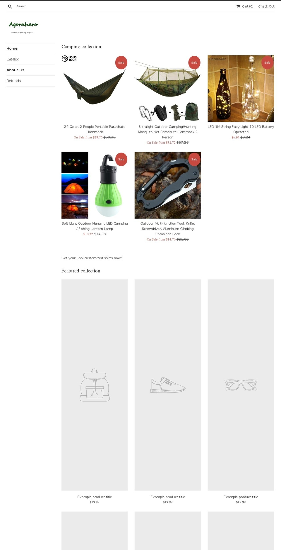 agorahero.com — Shopify storefront screenshot