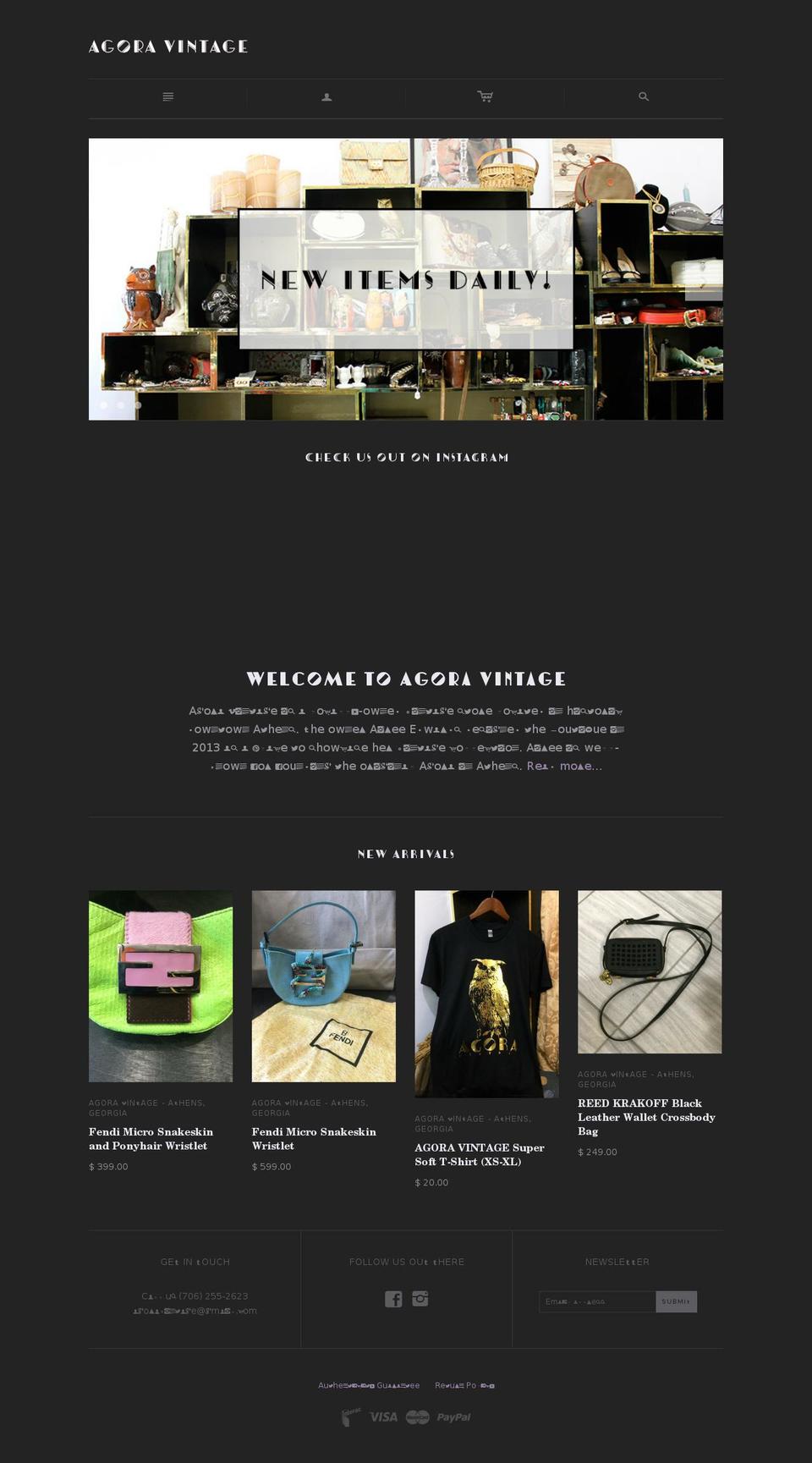 agoravintageshop.com shopify website screenshot