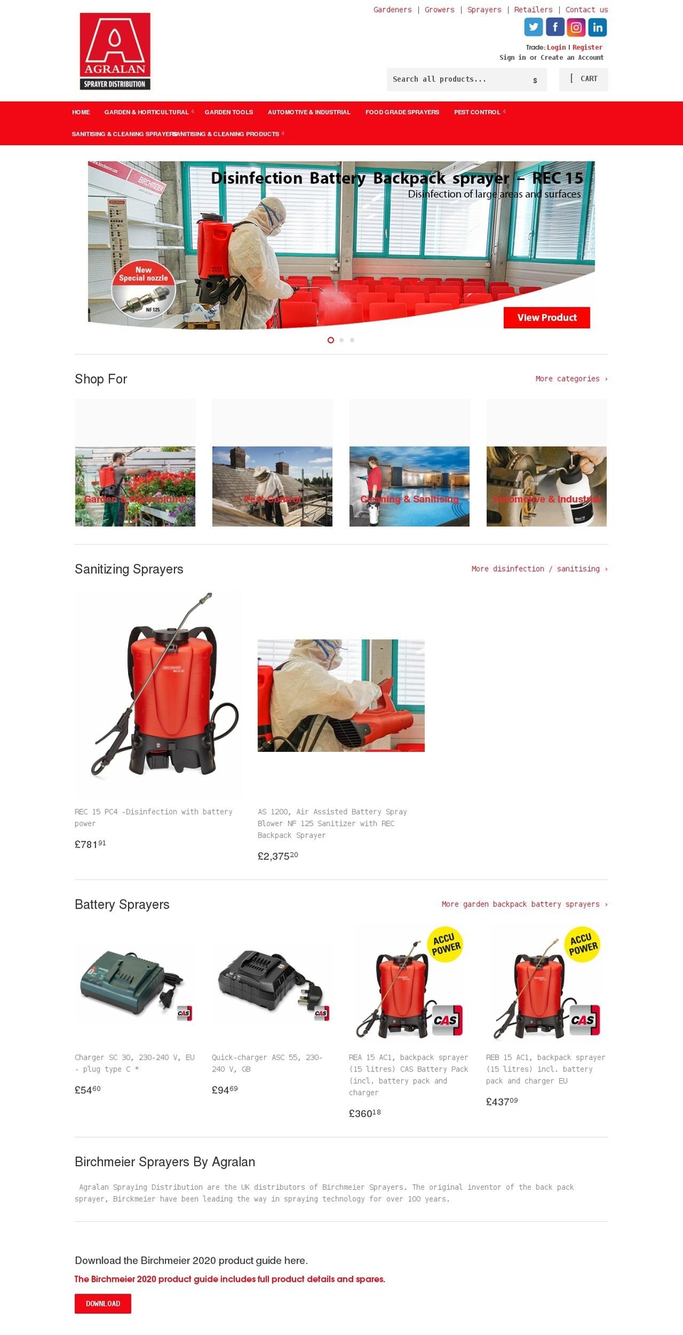 agralan-distribution.co.uk shopify website screenshot