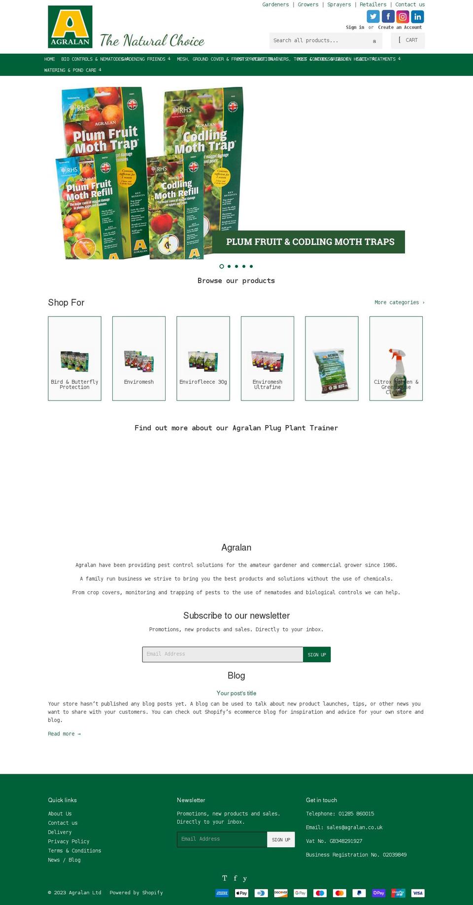 agralan.co.uk shopify website screenshot