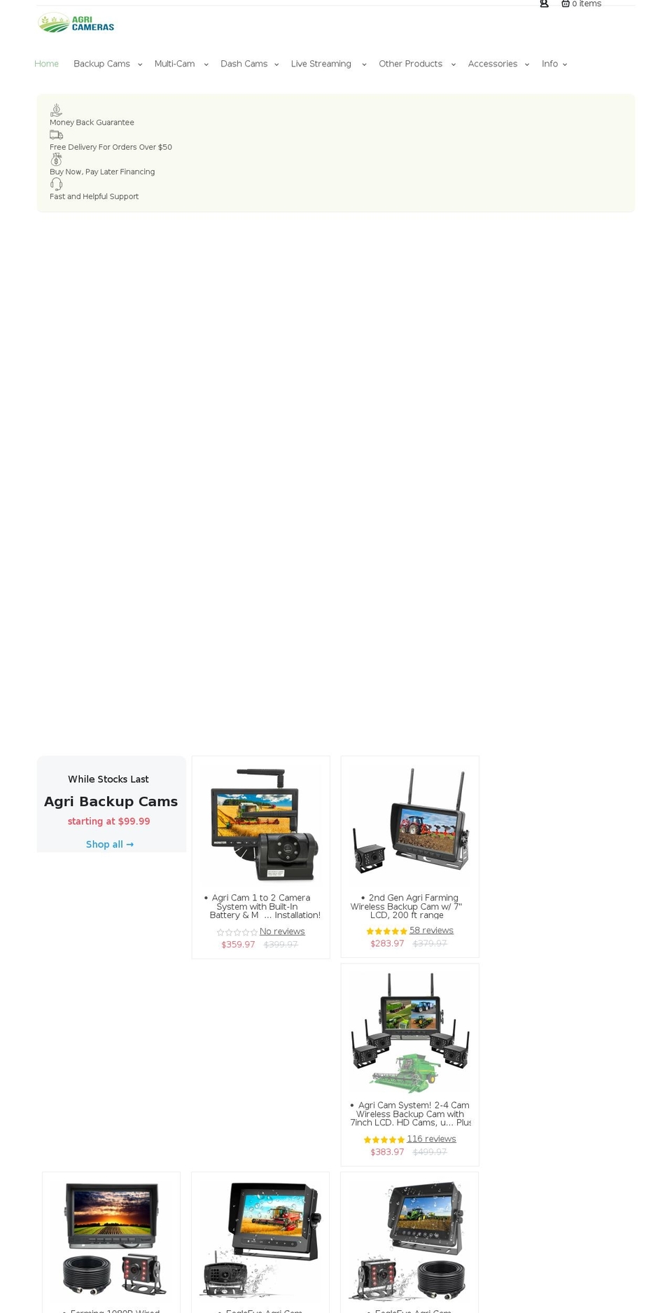 agricameras.com shopify website screenshot