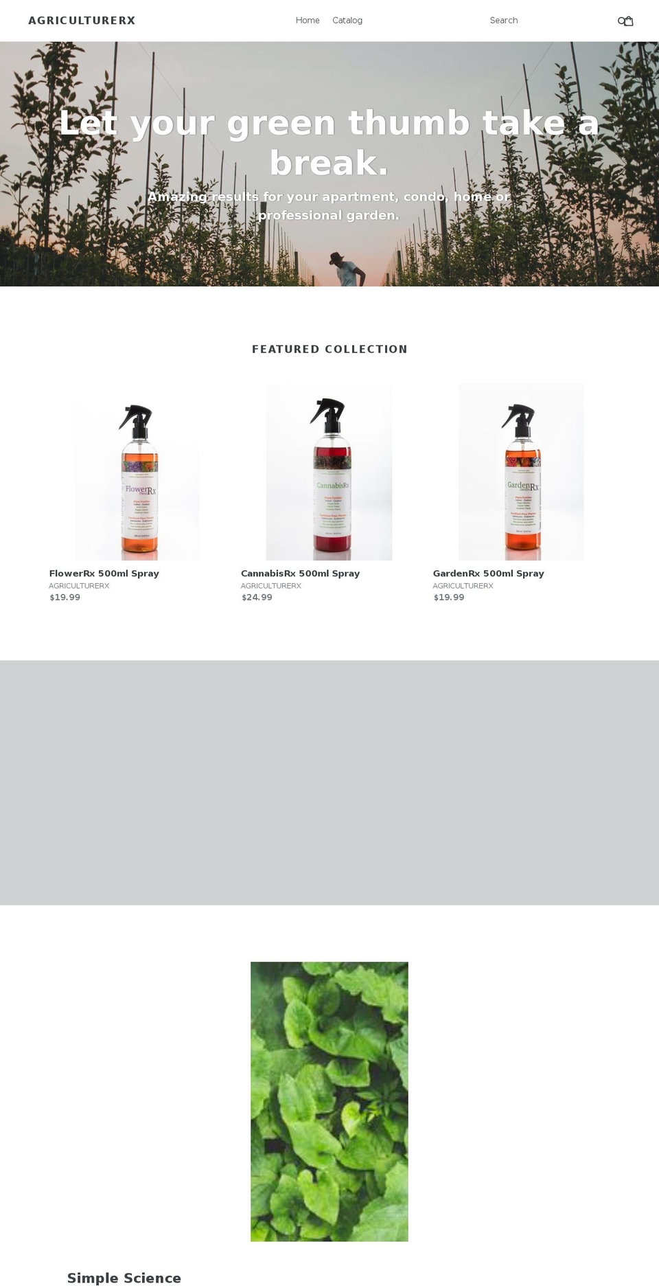 agriculturerx.com — Shopify storefront screenshot
