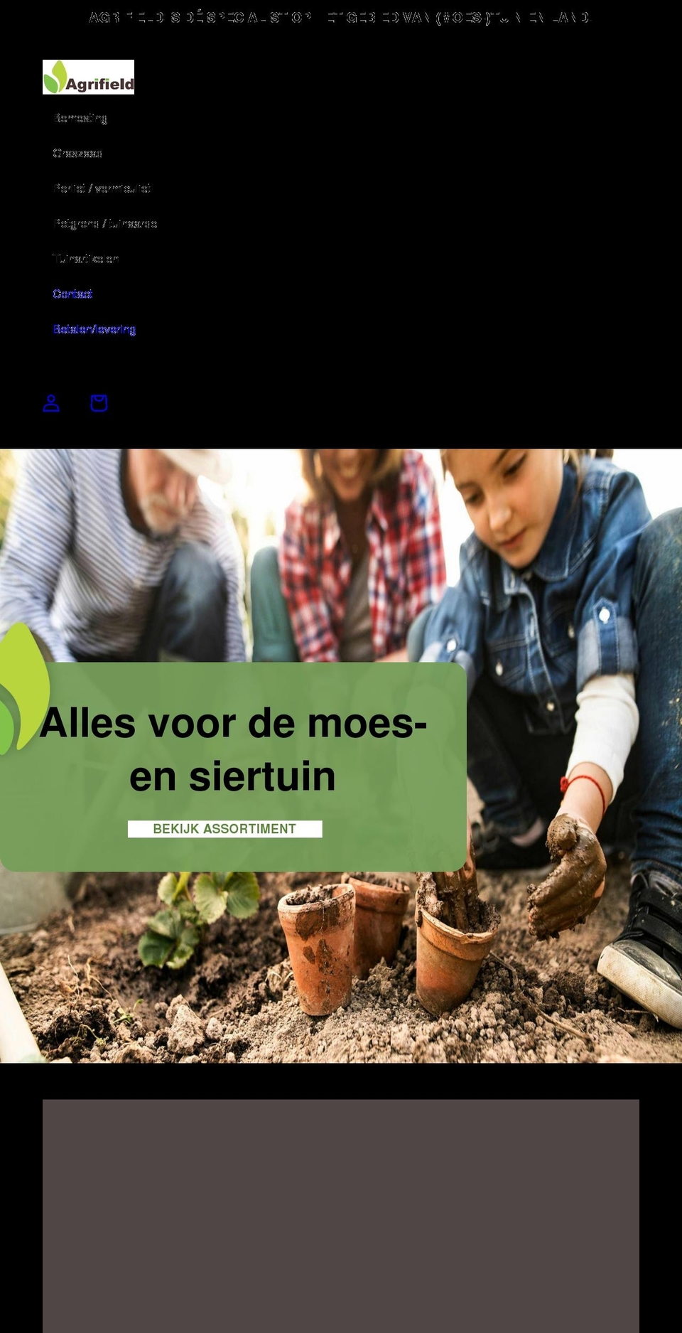 agrifield.nl shopify website screenshot