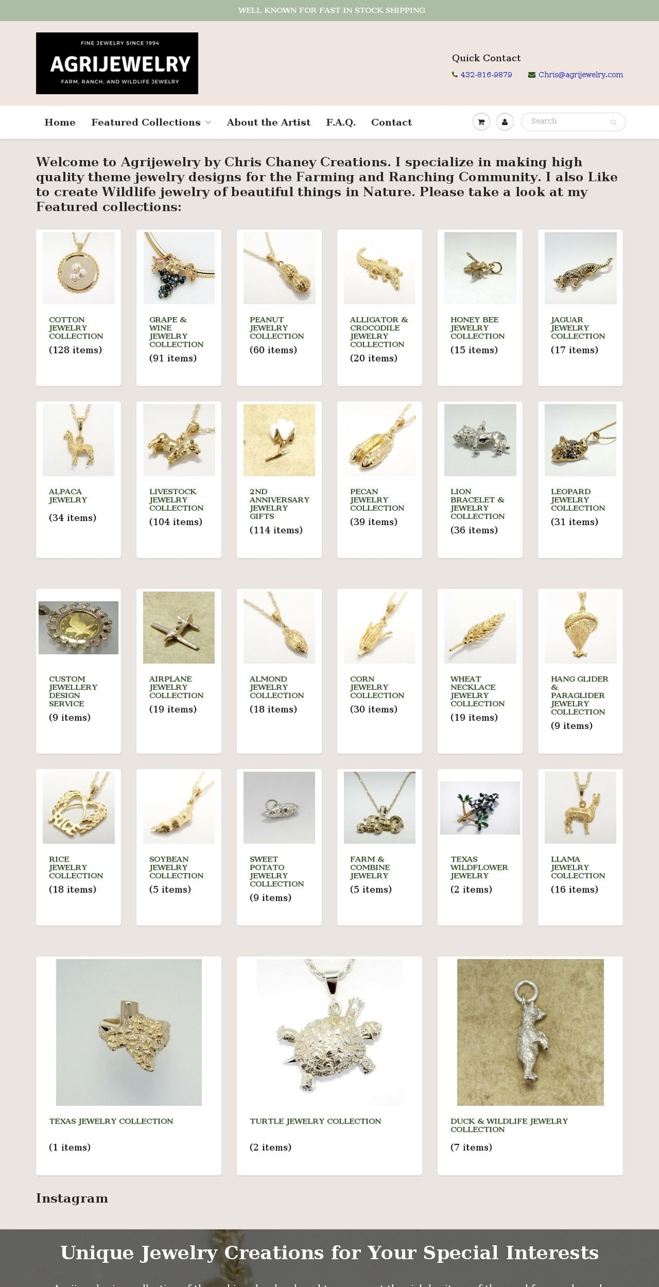 agrijewelry.com shopify website screenshot