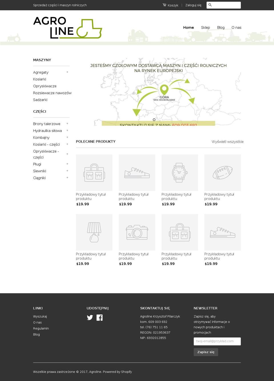 agroline.pl shopify website screenshot