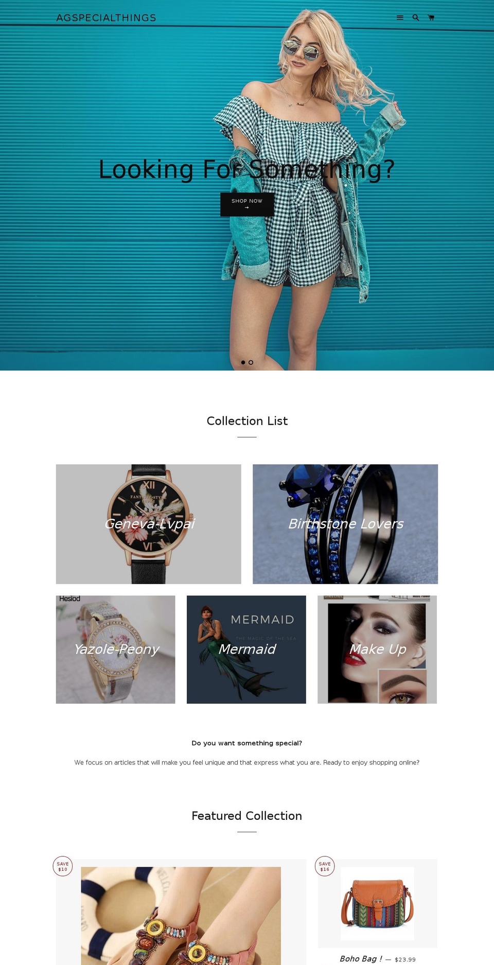 agspecialthings.com — Shopify storefront screenshot