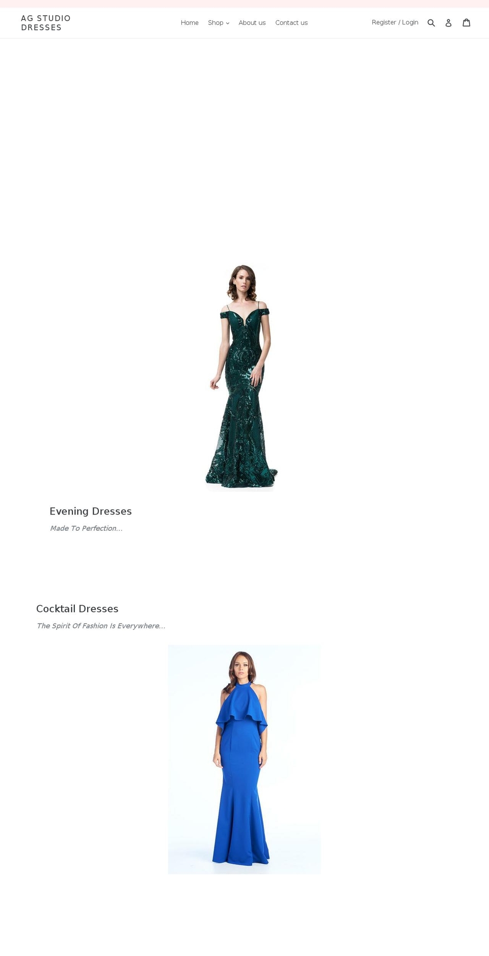 agstudiodresses.com shopify website screenshot