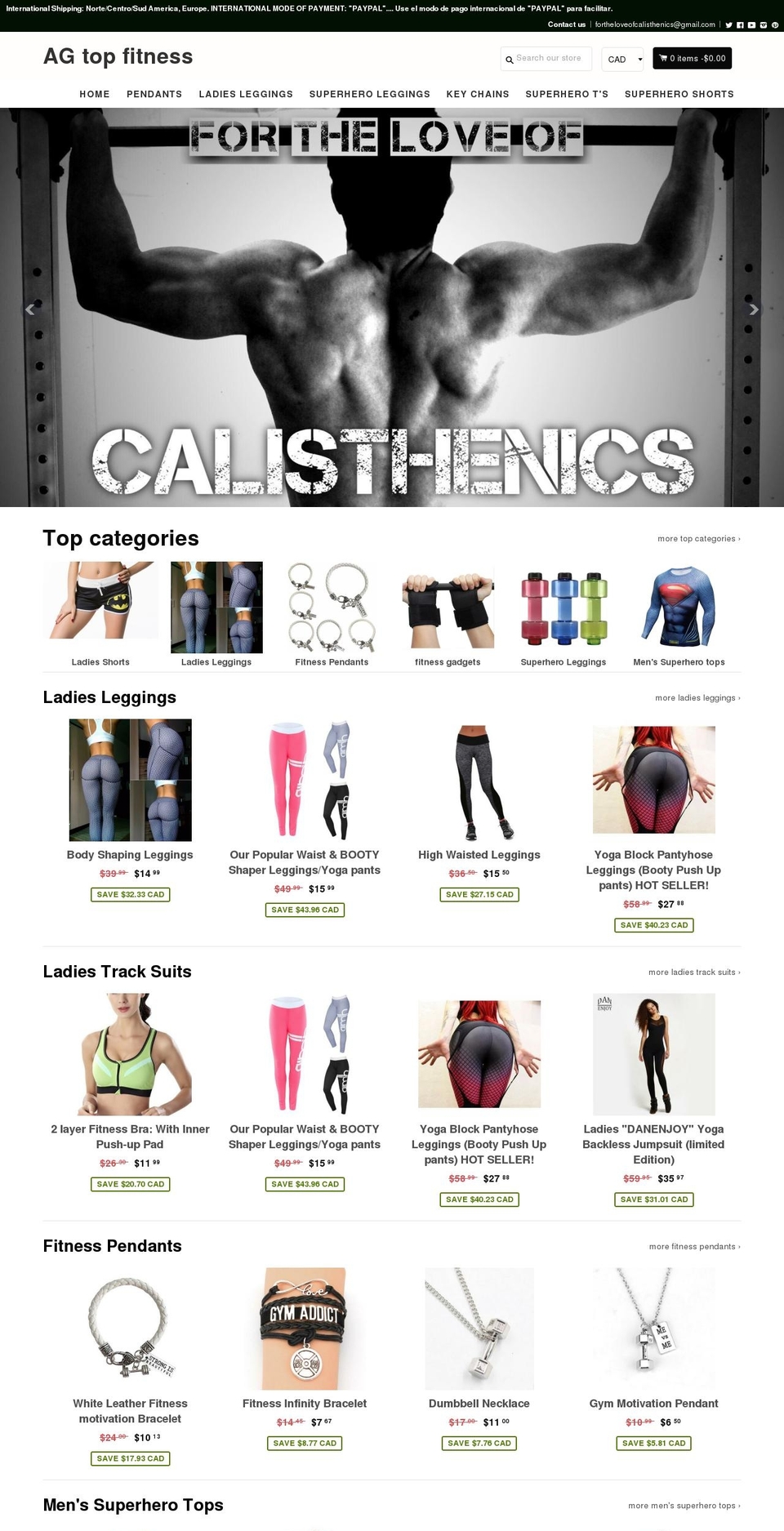 agtopfitness.com — Shopify storefront screenshot