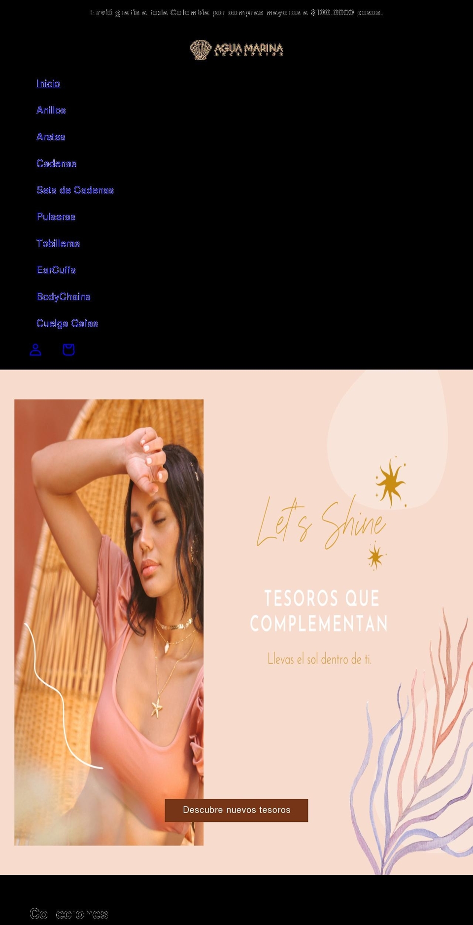 aguamarinaaccesorios.com shopify website screenshot