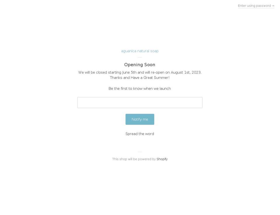 aguanica.com shopify website screenshot