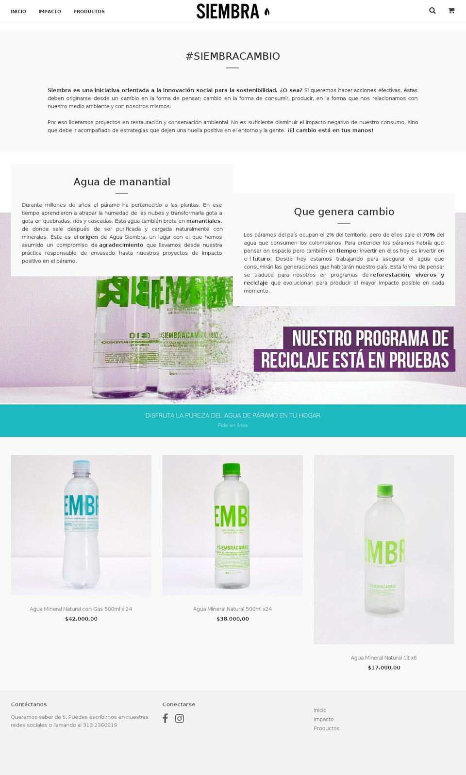 aguasiembra.com — Shopify storefront screenshot