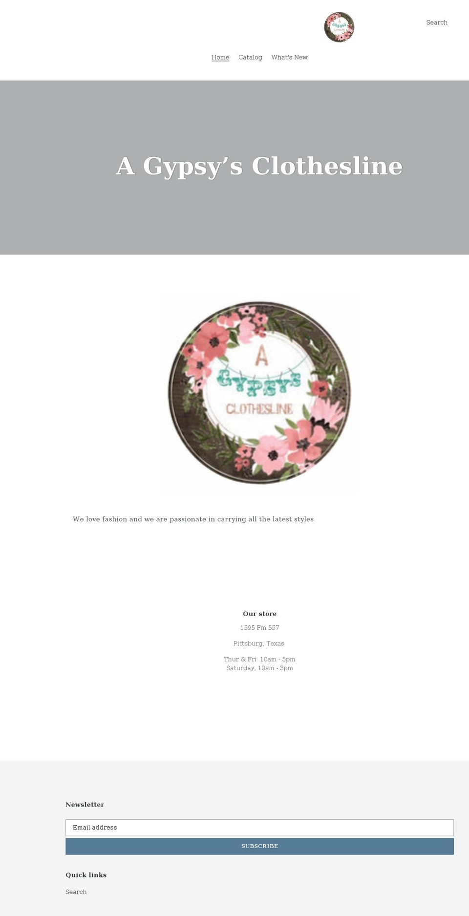 agypsysclothesline.com shopify website screenshot