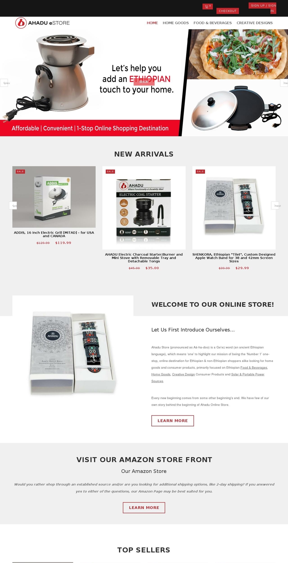 ahadustore.com shopify website screenshot