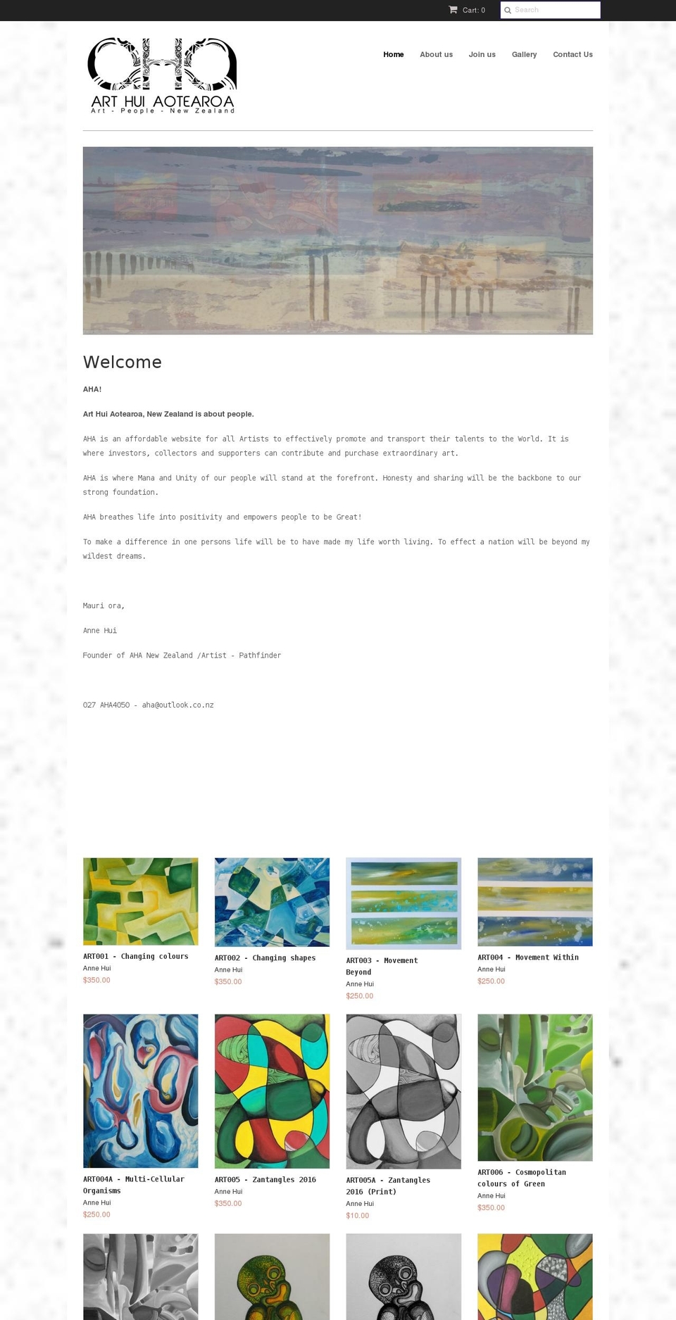 ahanewzealand.com — Shopify storefront screenshot