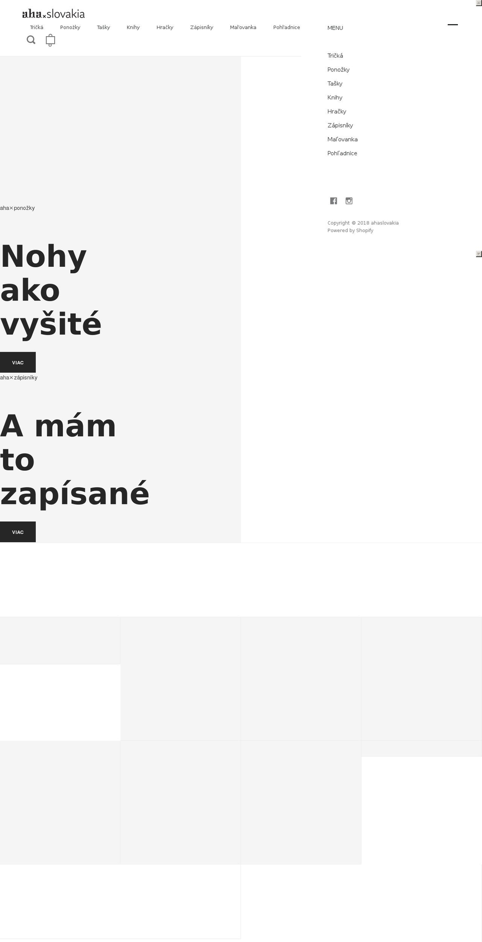 ahaslovakia.sk shopify website screenshot