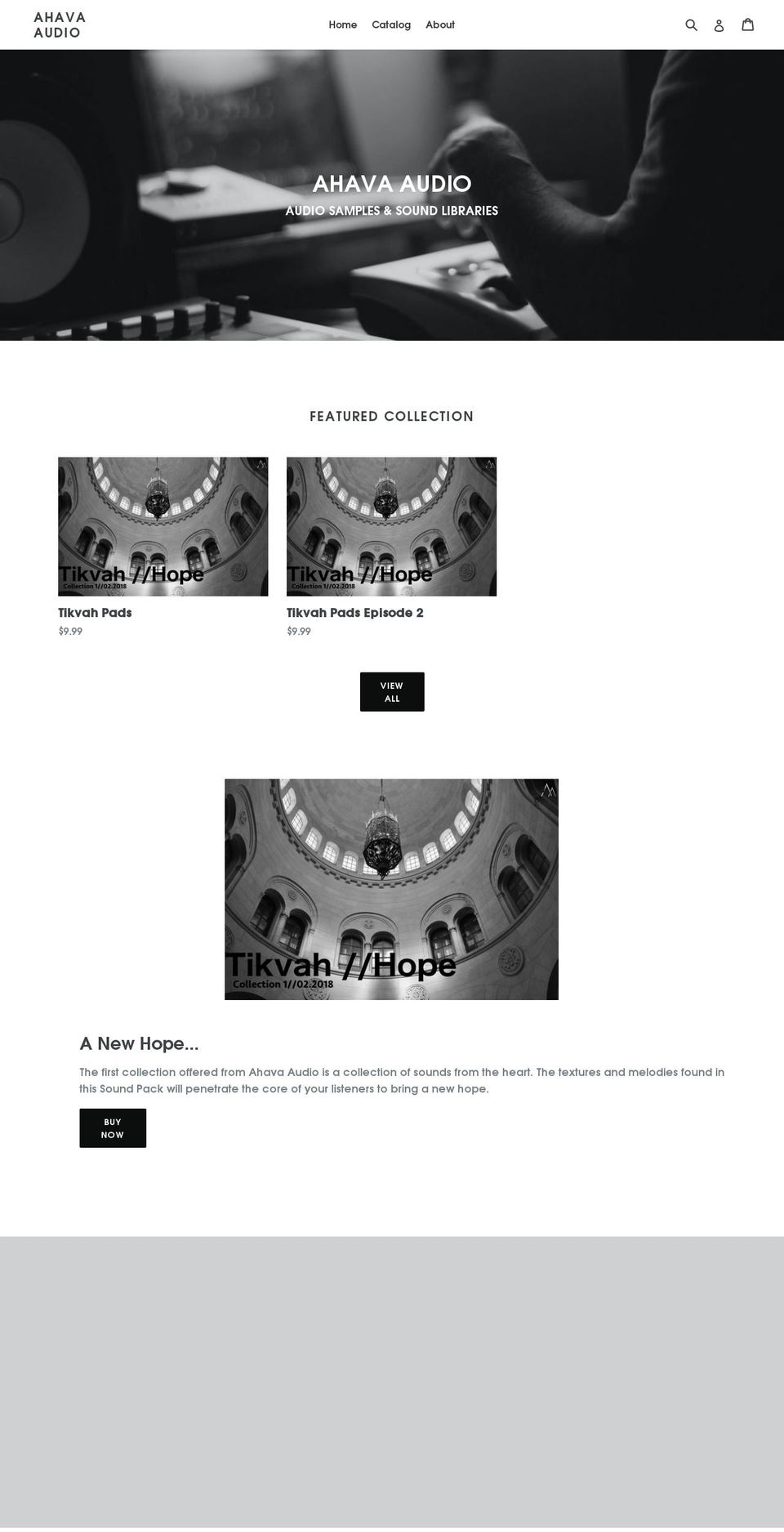 ahavaaudio.com — Shopify storefront screenshot