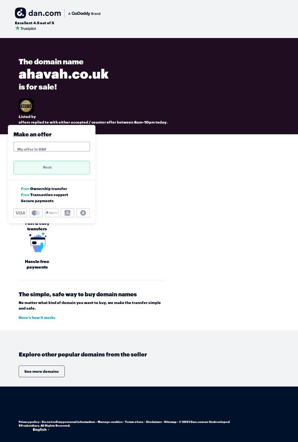 ahavah.co.uk shopify website screenshot