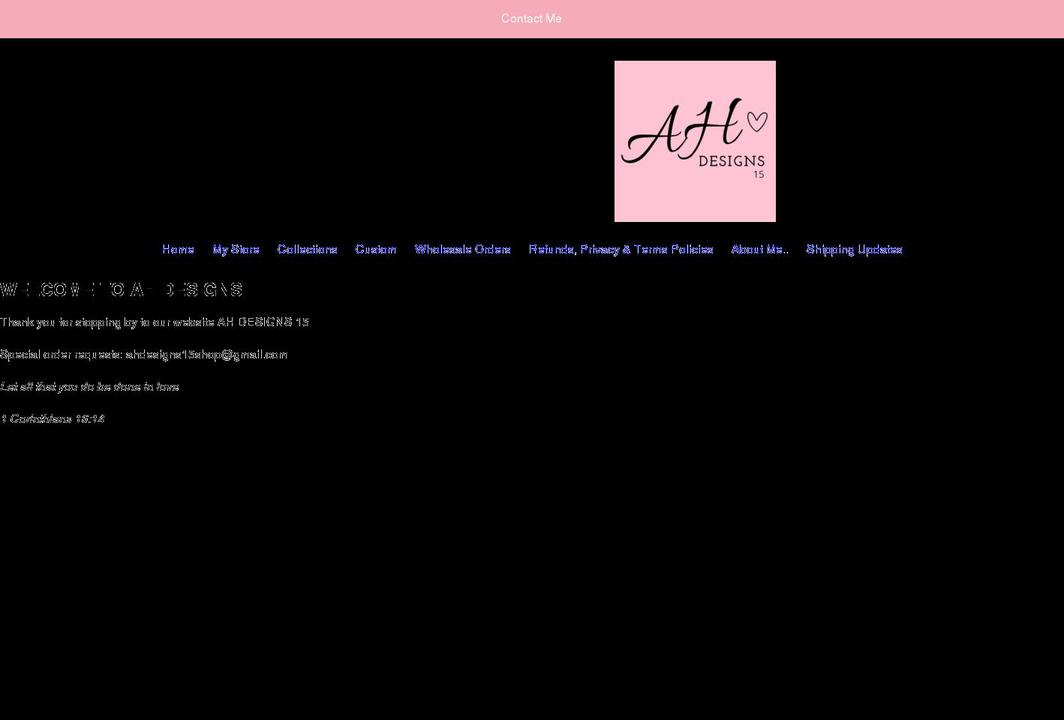 ahdesigns15.com shopify website screenshot