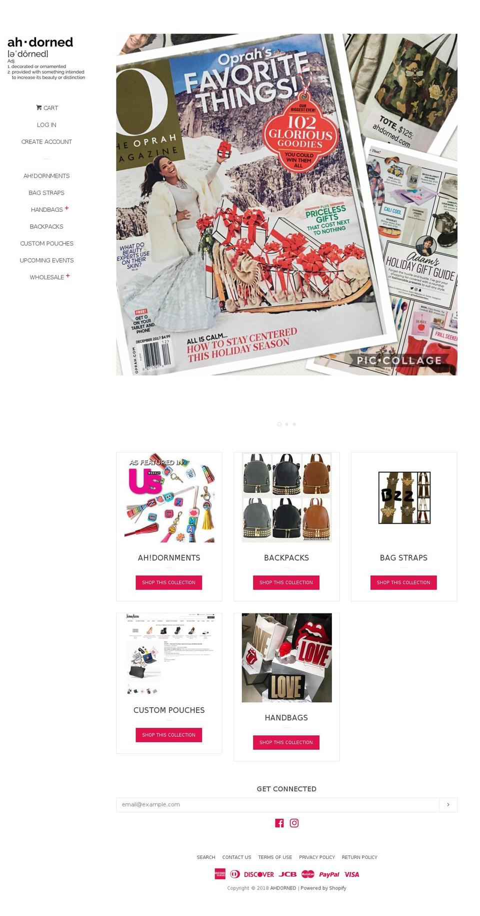 ahdornments.com — Shopify storefront screenshot