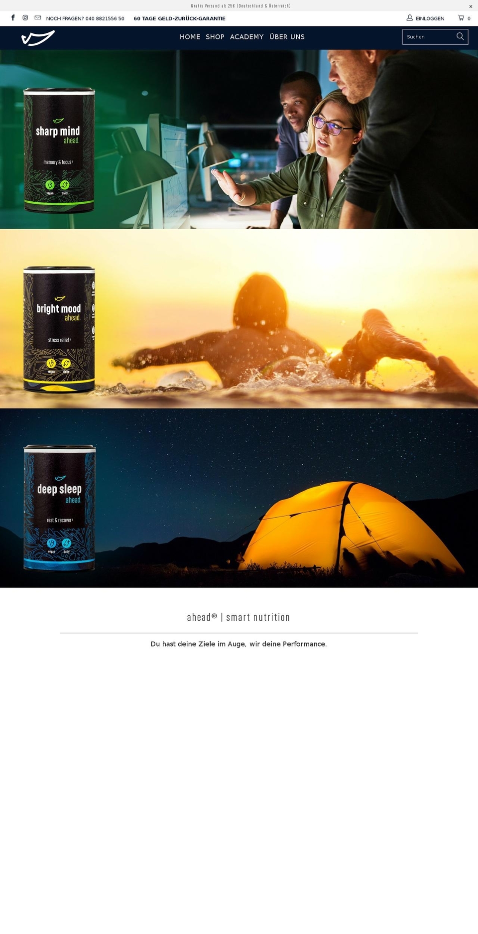 ahead-nutrition.com — Shopify storefront screenshot