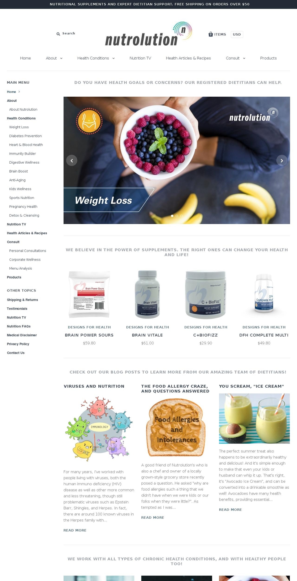 ahealthyworld.net shopify website screenshot