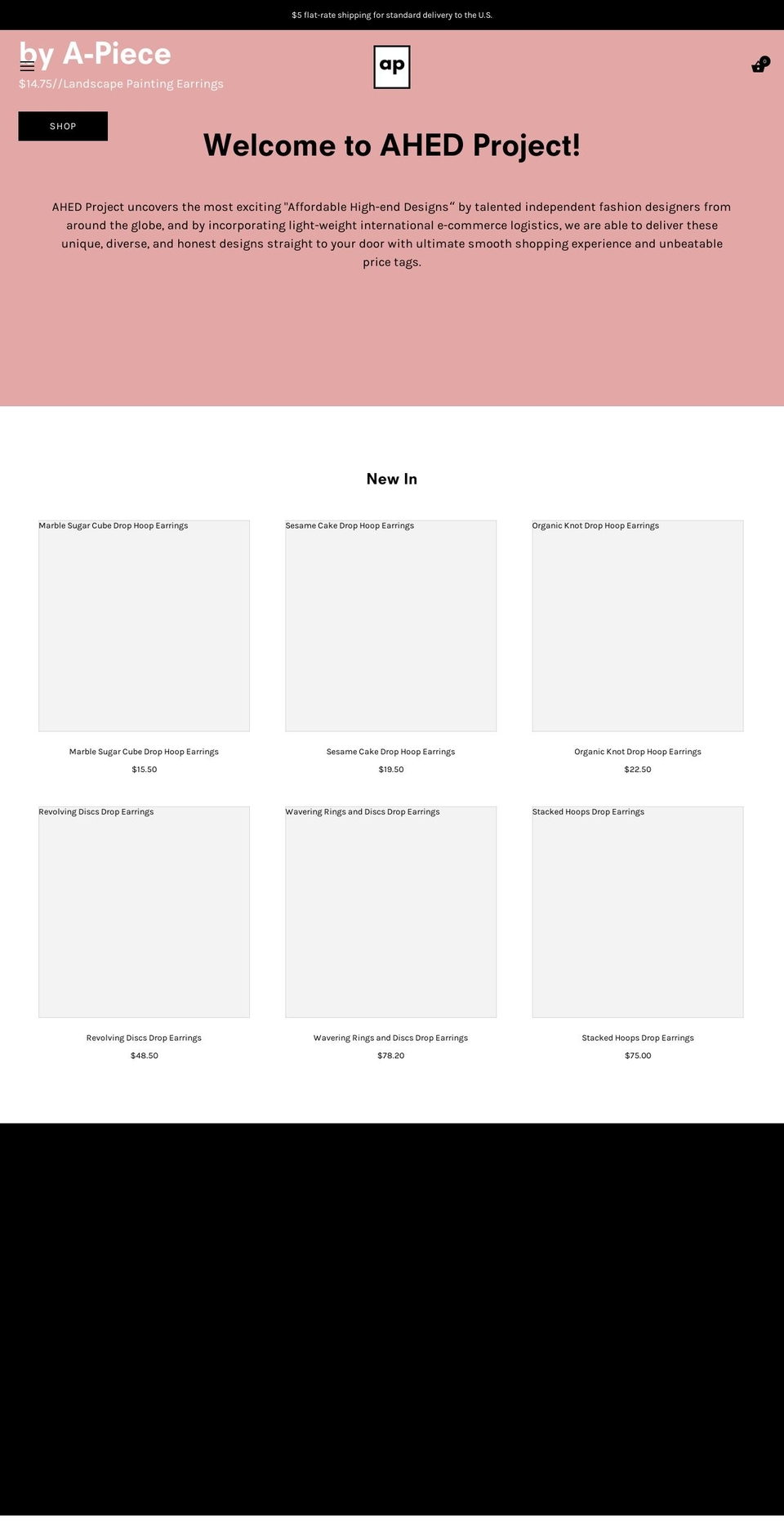 ahedproject.com — Shopify storefront screenshot