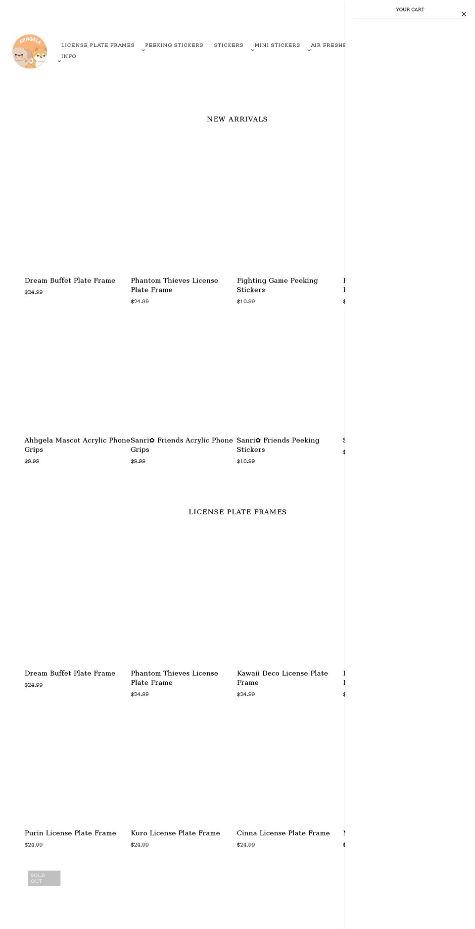 ahhgela.com shopify website screenshot