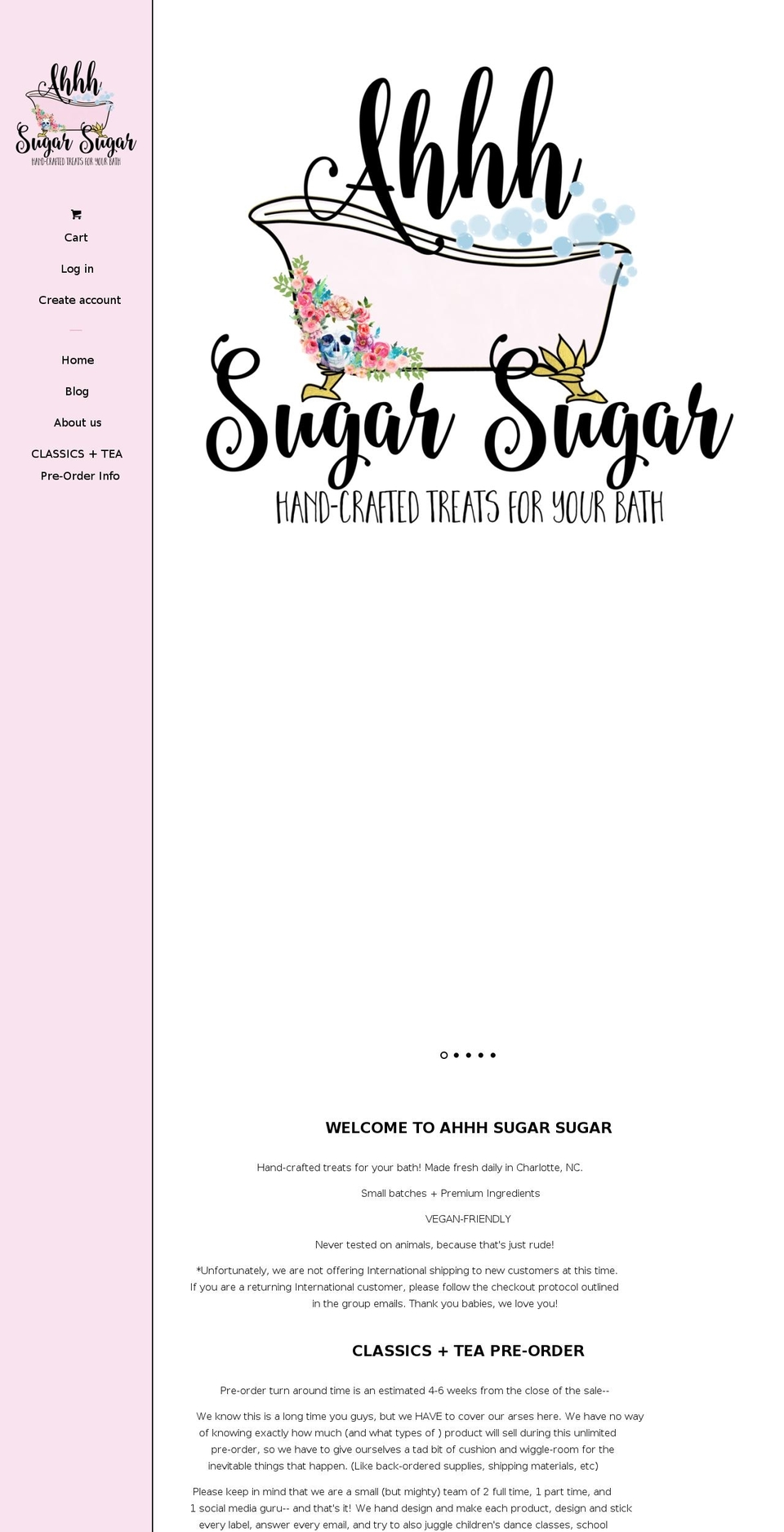 ahhhsugarsugar.com shopify website screenshot